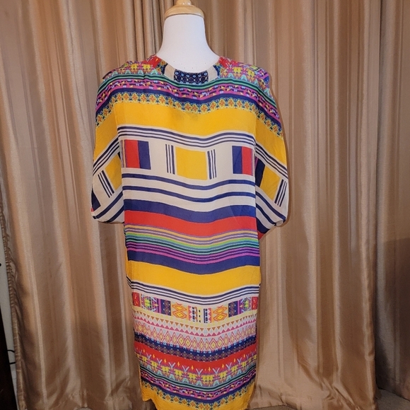 Johnny Was Woman's Brenda Multi colored Tunic Blouse Size Large - Picture 5 of 8